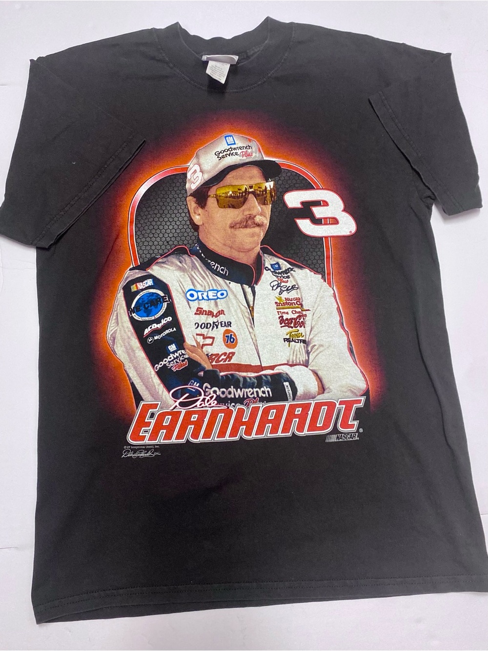 Chase Authentics Black Dale Earnhardt Racing Graphic Tee with Orange Accents